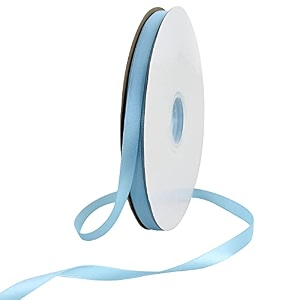toniful 38 inch x 100yds sky blue satin ribbon thin solid fabric ribbons roll for gift wrapping invitation floral hair balloons craft sewing party wedding popsicles decoration valentine39s day bouquet
