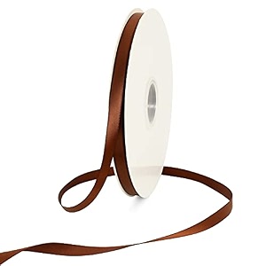 toniful 38 inch x 100yds coffee brown color satin ribbon thin solid fabric ribbons roll for gift wrapping invitation floral hair balloons craft party wedding decoration valentine39s day bouquet
