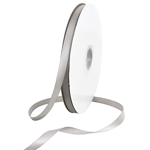 toniful 100yds 38 inch silver satin ribbon for craft gifts wrapping
