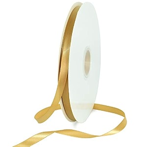 toniful 38 inch x 100yds gold satin ribbon thin solid fabric ribbons roll for gift wrapping invitation floral hair balloons craft sewing party wedding popsicles decoration valentine39s day bouquet