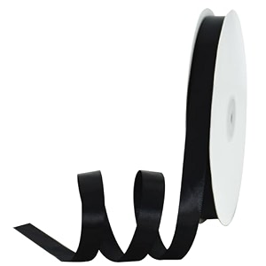 toniful 58 inch x 100yds black satin ribbon thin solid frabic ribbons for sewing craft bows making gift wrapping invitation cards wedding party valentine39s decor