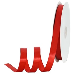 toniful 58 inch x 100yds red satin ribbon thin solid frabic ribbons for sewing craft bows making gift wrapping invitation cards wedding party valentine39s decor