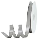 TONIFUL 5/8 Inch x 100yds Silver Satin Ribbon Thin Solid Frabic Ribbons for Sewing, Craft, Bows Making, Gift Wrapping, Invitation Cards, Wedding Party Valentine's Decor