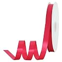 TONIFUL 5/8 Inch x 100yds Rose Red Satin Ribbon Thin Solid Frabic Ribbons for Sewing, Craft, Bows Making, Gift Wrapping, Invitation Cards, Wedding Party Valentine's Decor