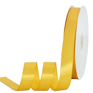 toniful 78 inch x 100yds yellow satin ribbon thin solid frabic ribbons for gift wrapping diy crafts bows invitations floral bouquets christmas wedding party valentine39s decor
