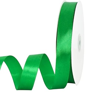toniful 78 inch x 100yds bright green satin ribbon thin solid frabic ribbons for gift wrapping diy crafts bows invitations floral bouquets christmas wedding party valentine39s decor