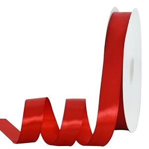 toniful 78 inch x 100yds red satin ribbon thin solid frabic ribbons for gift wrapping diy crafts bows invitations floral bouquets christmas wedding party valentine39s decor