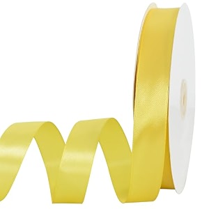 toniful 78 inch x 100yds lemon light yellow satin ribbon gift wrap ribbon