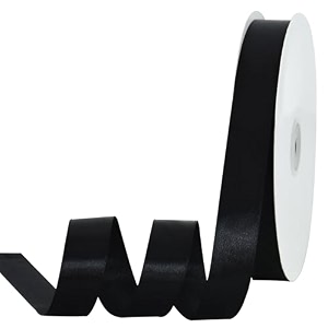 toniful 78 inch x 100yds black satin ribbon thin solid frabic ribbons for gift wrapping diy crafts bows invitations floral bouquets christmas wedding party valentine39s decor