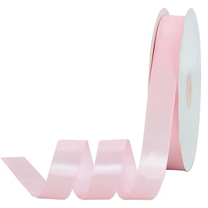 toniful 78 inch x 100yds pink satin ribbon thin solid frabic ribbons for gift wrapping diy crafts bows invitations floral bouquets christmas wedding party valentine39s decor