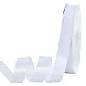 TONIFUL 7/8 Inch x 100yds White Satin Ribbon Thin Solid Frabic Ribbons for Gift Wrapping, DIY Crafts Bows, Invitations, Floral Bouquets, Christmas Wedding Party Valentine's Decor