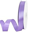 TONIFUL 7/8 Inch x 100yds Light Purple Satin Ribbon Thin Solid Frabic Ribbons for Gift Wrapping, DIY Crafts Bows, Invitations, Floral Bouquets, Christmas Wedding Party Valentine's Decor