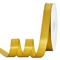 TONIFUL 7/8 Inch x 100yds Dark Gold Satin Ribbon Thin Solid Frabic Ribbons for Gift Wrapping, DIY Crafts Bows, Invitations, Floral Bouquets, Christmas Wedding Party Valentine's Decor