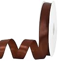 TONIFUL 7/8 Inch 100yds Coffee Brown Satin Ribbon Christmas Gift Wrapping