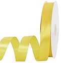 TONIFUL 7/8 Inch x 100yds Lemon Light Yellow Satin Ribbon Gift Wrap Ribbon