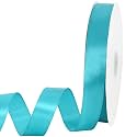 TONIFUL 7/8 Inch x 100yds Deep Sky Blue Satin Ribbon Thin Solid Frabic Ribbons for Gift Wrapping, DIY Crafts Bows, Invitations, Floral Bouquets, Christmas Wedding Party Valentine's Decor