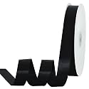 TONIFUL 7/8 Inch x 100yds Black Satin Ribbon Thin Solid Frabic Ribbons for Gift Wrapping, DIY Crafts Bows, Invitations, Floral Bouquets, Christmas Wedding Party Valentine's Decor