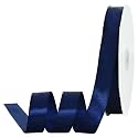TONIFUL 7/8 Inch x 100yds Navy Satin Ribbon Thin Solid Frabic Ribbons for Gift Wrapping, DIY Crafts Bows, Invitations, Floral Bouquets, Christmas Wedding Party Valentine's Decor