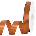 TONIFUL 7/8 Inch 100yds Copper Brown Satin Ribbon Christmas Gift Wrapping