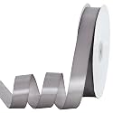 TONIFUL 7/8 Inch x 100yds Silver Satin Ribbon Thin Solid Frabic Ribbons for Gift Wrapping, DIY Crafts Bows, Invitations, Floral Bouquets, Christmas Wedding Party Valentine's Decor