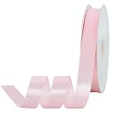 TONIFUL 7/8 Inch x 100yds Pink Satin Ribbon Thin Solid Frabic Ribbons for Gift Wrapping, DIY Crafts Bows, Invitations, Floral Bouquets, Christmas Wedding Party Valentine's Decor