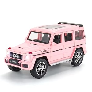 toniry 124 scale exclusive alloy metal pull back die-cast car scale model with sound light mini auto toy for kids metal model toy car with sound and light new version big amg g63 -pink