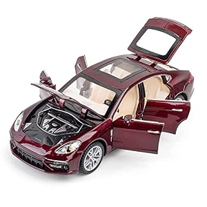 124 scale exclusive alloy metal pull back die-cast car scale model with sound light mini auto toy for kids metal model toy car with sound and light new version porches panmera-multicolor