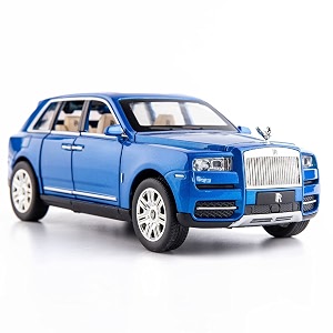 124 scale exclusive alloy metal pull back die-cast car scale model with sound light mini auto toy for kids metal model toy car with sound and light new version rolls royce cullinan- blue