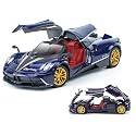 1:24 Scale Exclusive Alloy Metal Pull Back Die-cast Car Scale Model with Sound Light Mini Auto Toy for Kids Metal Model Toy Car with Sound and Light [New Version] (Pagani HUAYIRA - Multicolor)