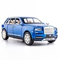 1:24 Scale Exclusive Alloy Metal Pull Back Die-cast Car Scale Model with Sound Light Mini Auto Toy for Kids Metal Model Toy Car with Sound and Light [New Version] (Rolls Royce CULLINAN- Blue)