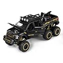 1:24 Scale Exclusive Alloy Metal Pull Back Die-cast Car Scale Model with Sound Light Mini Auto Toy for Kids Metal Model Toy Car with Sound and Light [New Version] (Ford Pickup Black)