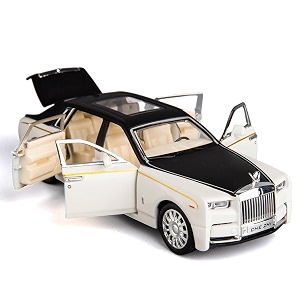 132 scale exclusive alloy metal pull back die-cast car scale model with sound light mini auto toy for kids metal model toy car with sound and light new version rolce royes - multicolor