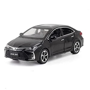 132 scale exclusive alloy metal pull back die-cast car scale model with sound light mini auto toy for kids metal model toy car with sound and light new version toyota corolla - black