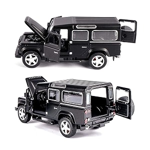 132 scale exclusive alloy metal pull back die-cast car scale model with sound light mini auto toy for kids metal model toy car with sound and light new version defender - multicolor