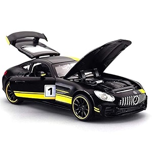 132 scale exclusive alloy metal pull back die-cast car scale model with sound light mini auto toy for kids metal model toy car with sound and light new version amg gtr - multicolor