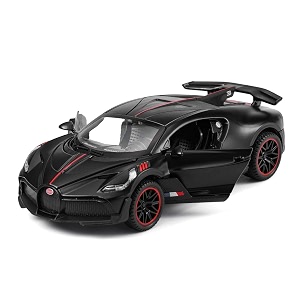 132 scale exclusive alloy metal pull back die-cast car scale model with sound light mini auto toy for kids metal model toy car with sound and light new version bugatti divo-black