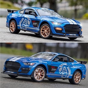 132 scale exclusive alloy metal pull back die-cast car scale model with sound light mini auto toy for kids metal model toy car with sound and light mustang gt500 cobra-multi
