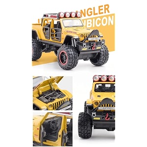 132 scale exclusive alloy metal pull back die-cast car scale model with sound light mini auto toy for kids metal model toy car with sound and light new version warwolf jeep - multicolor