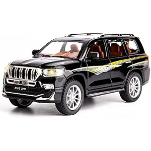 132 scale exclusive alloy metal pull back die-cast car scale model with sound light mini auto toy for kids metal model toy car with sound and light new version prado - multicolor