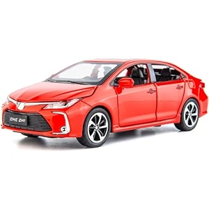 132 scale exclusive alloy metal pull back die-cast car scale model with sound light mini auto toy for kids metal model toy car with sound and light new version toyota corolla - red