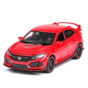 132 scale exclusive alloy metal pull back die-cast car scale model with sound light mini auto toy for kids metal model toy car with sound and light new version civic type r - multicolor
