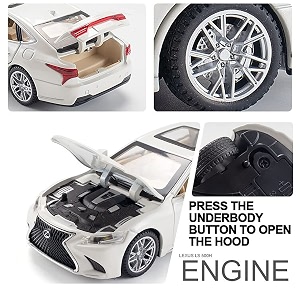 132 scale exclusive alloy metal pull back die-cast car scale model with sound light mini auto toy for kids metal model toy car with sound and light new version lexus ls500h -multicolor