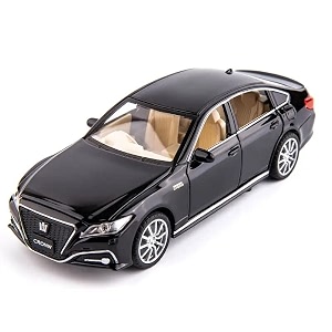132 scale exclusive alloy metal pull back die-cast car scale model with sound light mini auto toy for kids metal model toy car with sound and light new version toyata crown - multicolor