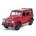 1:32 Scale Exclusive Alloy Metal Pull Back Die-cast Car Scale Model with Sound Light Mini Auto Toy for Kids Metal Model Toy Car with Sound and Light [New Version] (AMG G63 RED)