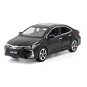 1:32 Scale Exclusive Alloy Metal Pull Back Die-cast Car Scale Model with Sound Light Mini Auto Toy for Kids Metal Model Toy Car with Sound and Light [New Version] (Toyota Corolla - Black)