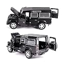1:32 Scale Exclusive Alloy Metal Pull Back Die-cast Car Scale Model with Sound Light Mini Auto Toy for Kids Metal Model Toy Car with Sound and Light [New Version] (Defender - Multicolor)