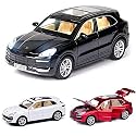 1:32 Scale Exclusive Alloy Metal Pull Back Die-cast Car Scale Model with Sound Light Mini Auto Toy for Kids Metal Model Toy Car with Sound and Light [New Version] (Porche Cayenne-Multicolor)