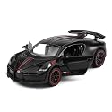 1:32 Scale Exclusive Alloy Metal Pull Back Die-cast Car Scale Model with Sound Light Mini Auto Toy for Kids Metal Model Toy Car with Sound and Light [New Version] (Bugatti DIVO-Black)