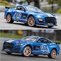 1:32 Scale Exclusive Alloy Metal Pull Back Die-cast Car Scale Model with Sound Light Mini Auto Toy for Kids Metal Model Toy Car with Sound and Light (Mustang GT500 Cobra-Multi)