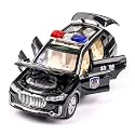 1:32 Scale Exclusive Alloy Metal Pull Back Die-cast Car Scale Model with Sound Light Mini Auto Toy for Kids Metal Model Toy Car with Sound and Light [New Version] (X7 Police - Multicolor)